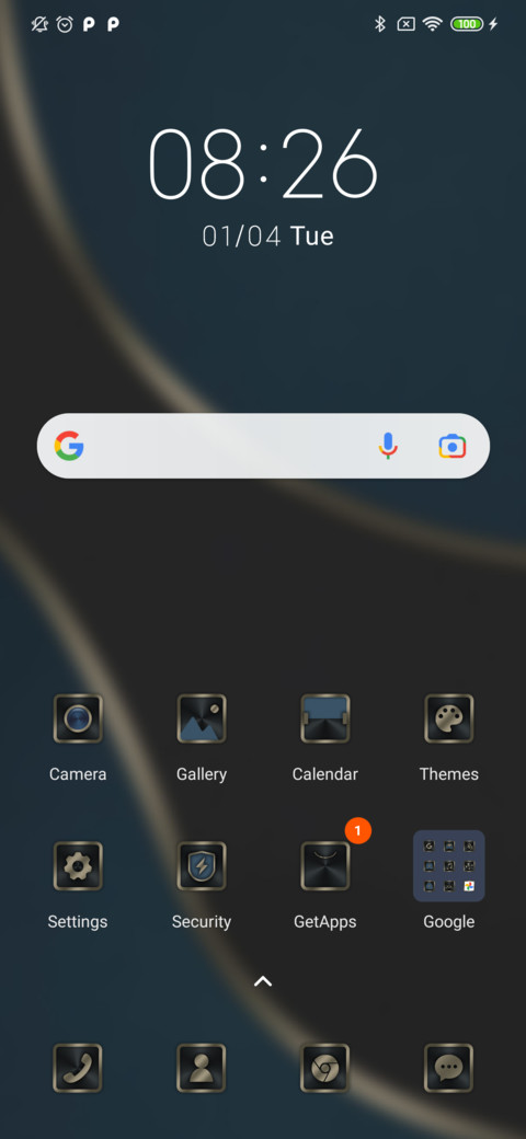 Black gold clock screenshot