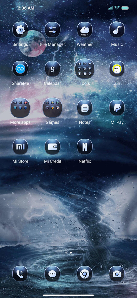 Storm starry sky screenshot
