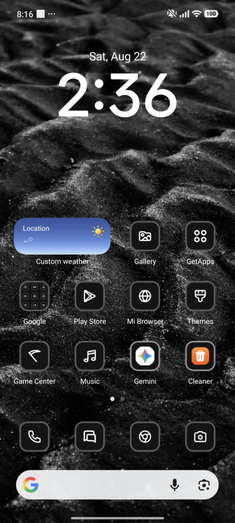 Grayscale screenshot