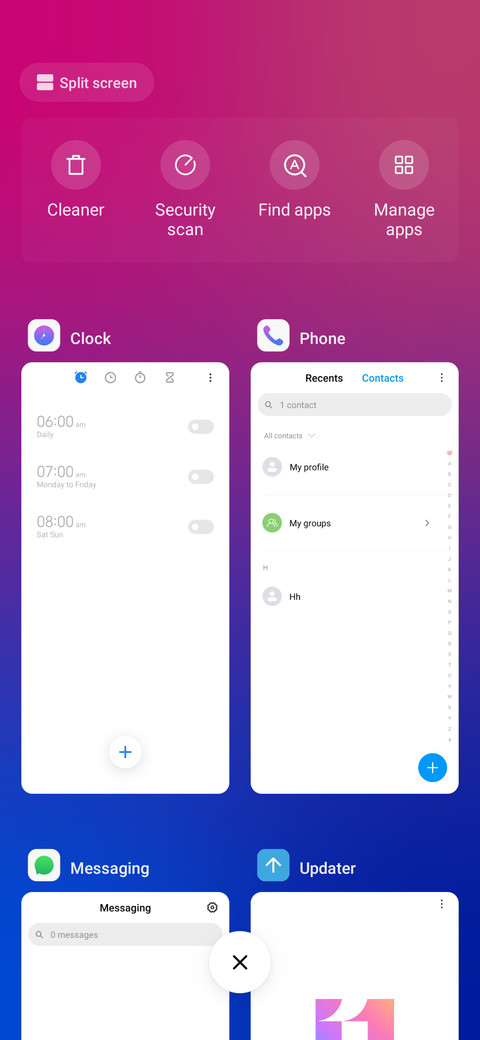 Gradient color screenshot