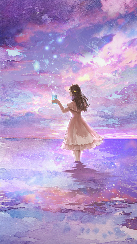 Girl Holding Glass Bottle at The Seaside screenshot