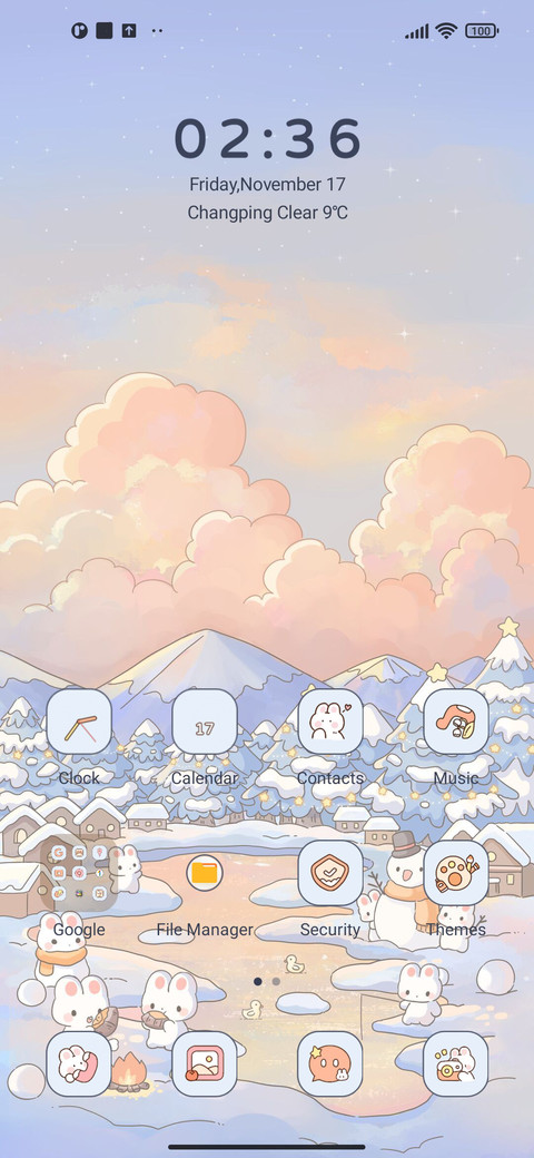 Snow fall rabbit screenshot