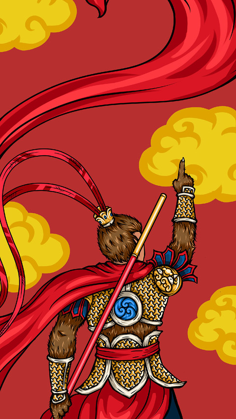 The Monkey King Points to The Sky in His Armor screenshot