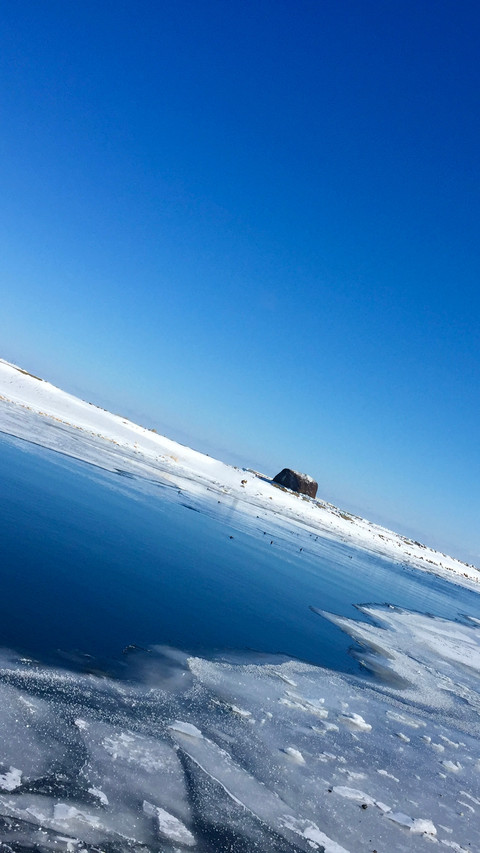 Ice floes over the sea in winter screenshot