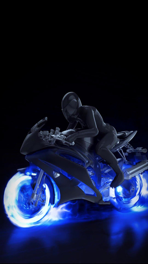 Dark Knight's blue flame motorcycle screenshot