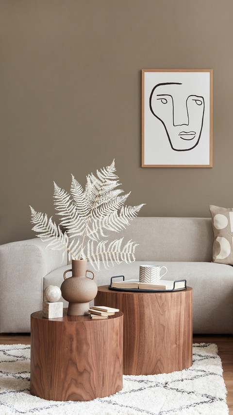 Stylish Living Room with Modern Neutral Sofa, Furniture screenshot