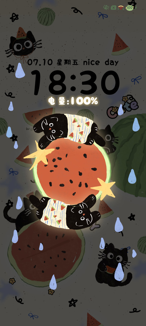可爱西瓜小黑猫 screenshot