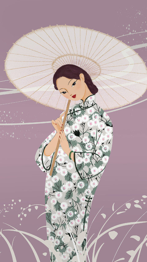 An Elegant Woman With An Umbrella screenshot