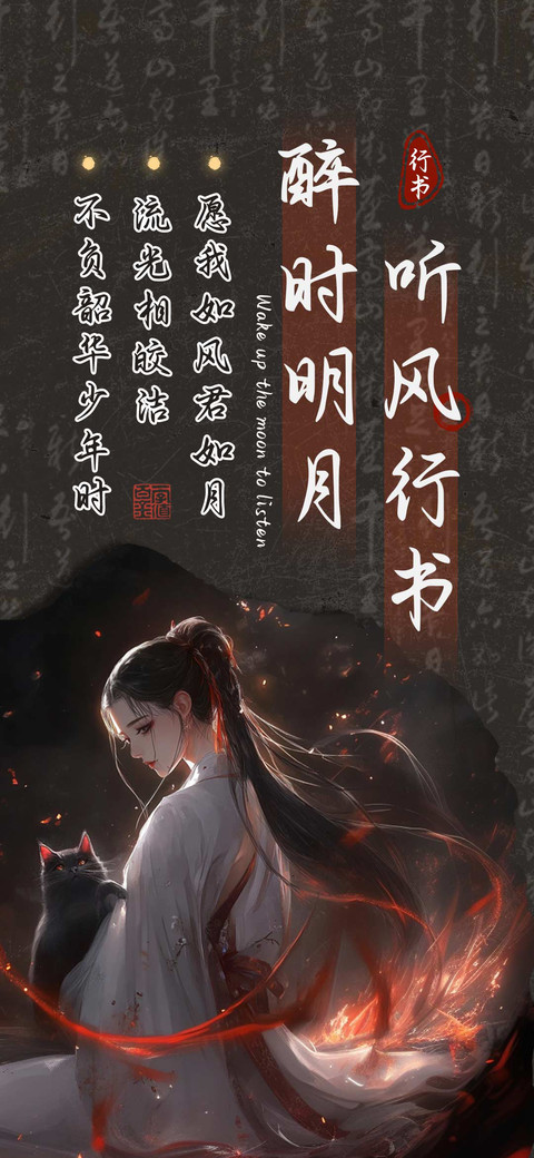 醉时明月听风行书 screenshot