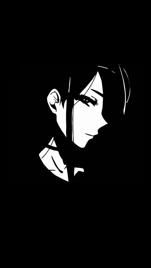 Black and white anime girls screenshot