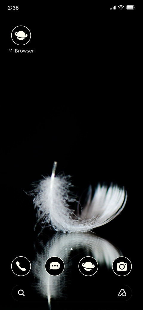 minimal feather screenshot