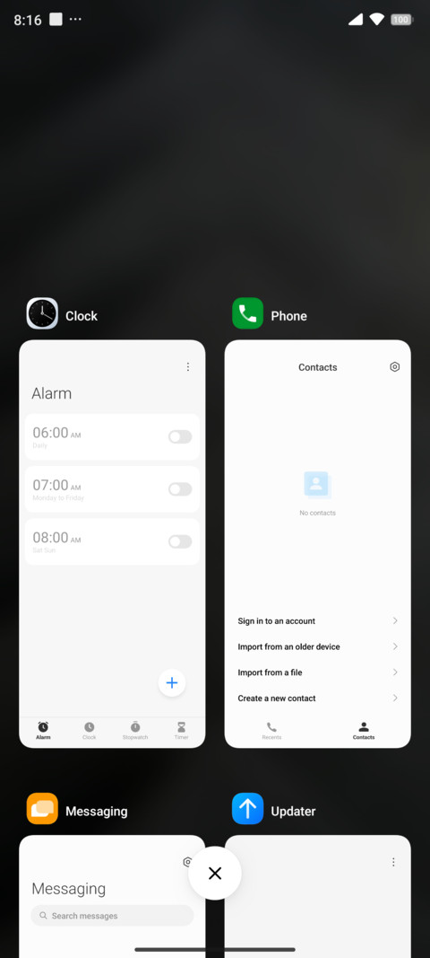 ELEMENTARY UI screenshot