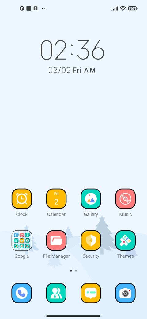 Classic light blue screenshot