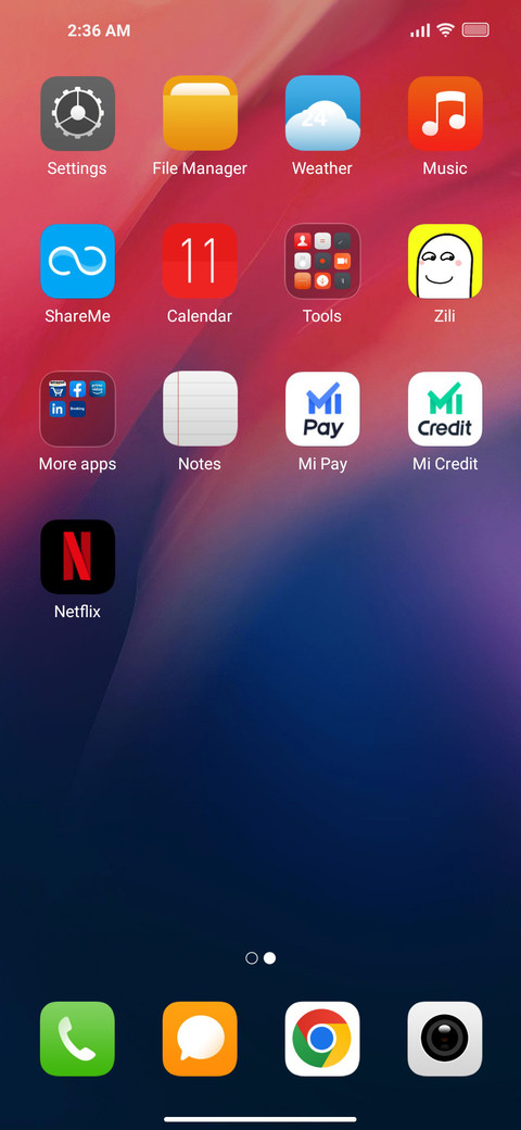 Redmi UI screenshot