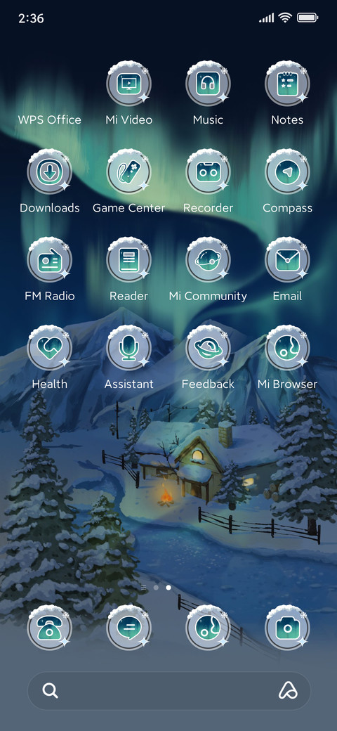 Snowy Night Aurora screenshot