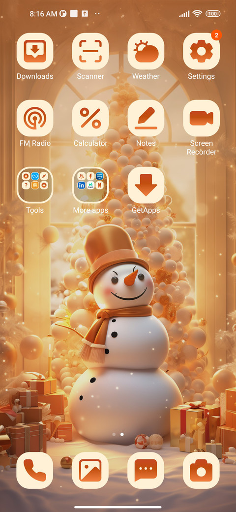 Christmas snowman screenshot