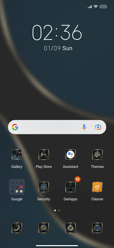 Black gold clock screenshot
