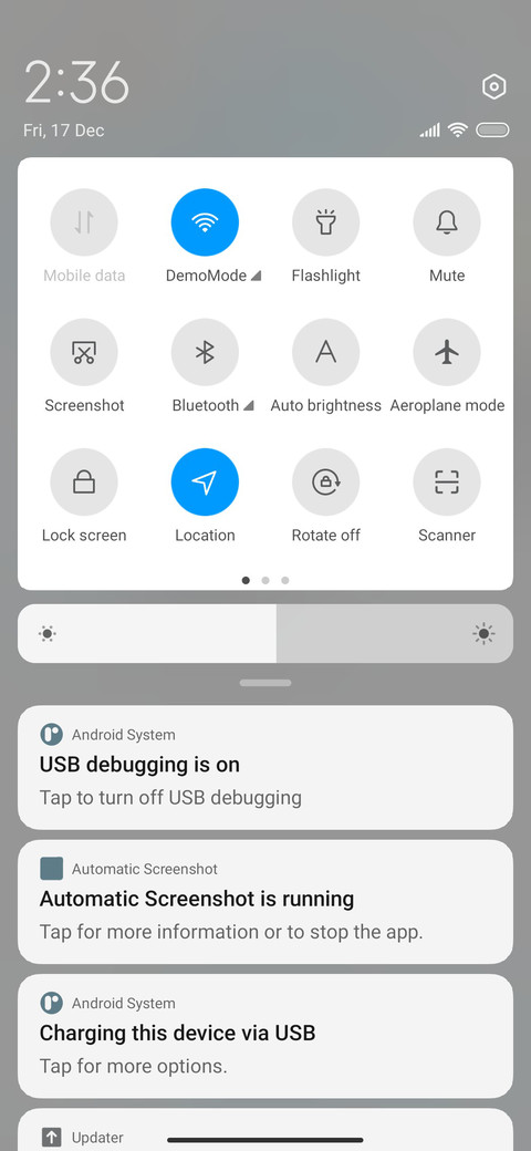 Cyan light screenshot