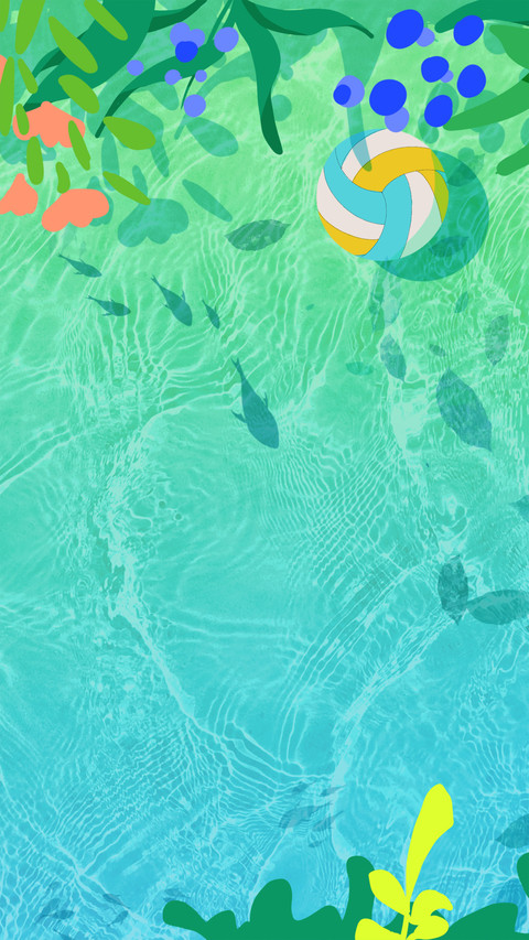 A green swimming pool surrounded by plants screenshot