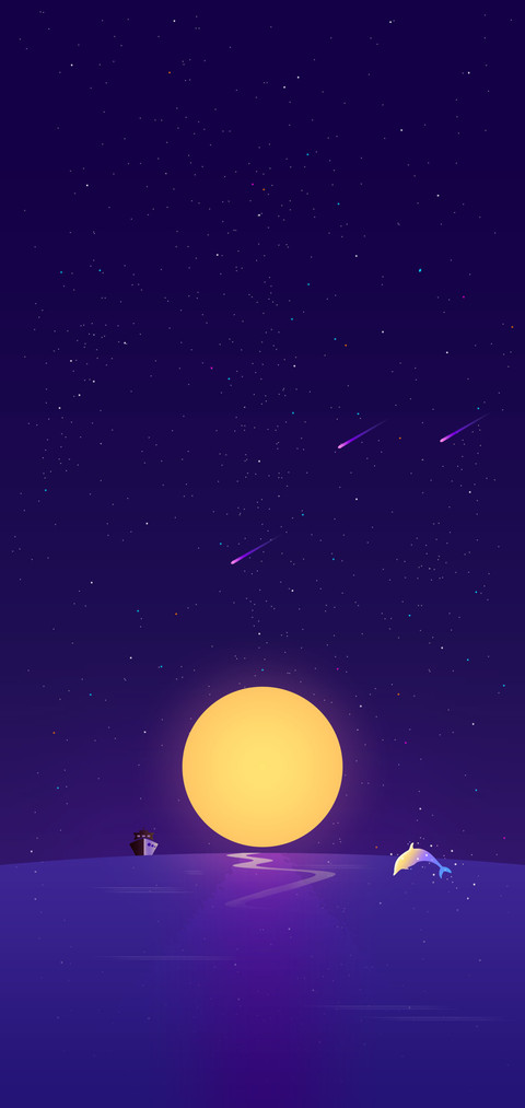 24H壁纸-夜之海 screenshot