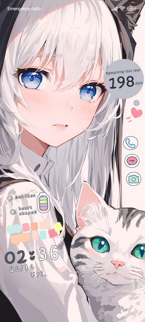Girl and White Cat screenshot