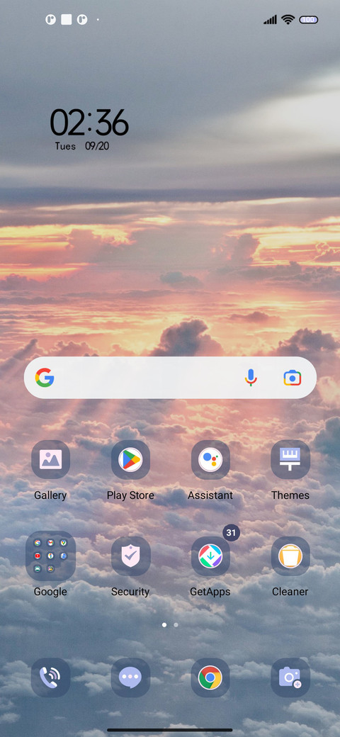 Transparent widget screenshot