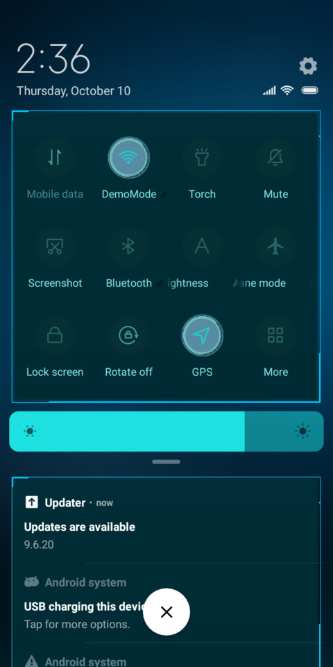 Blue space screenshot