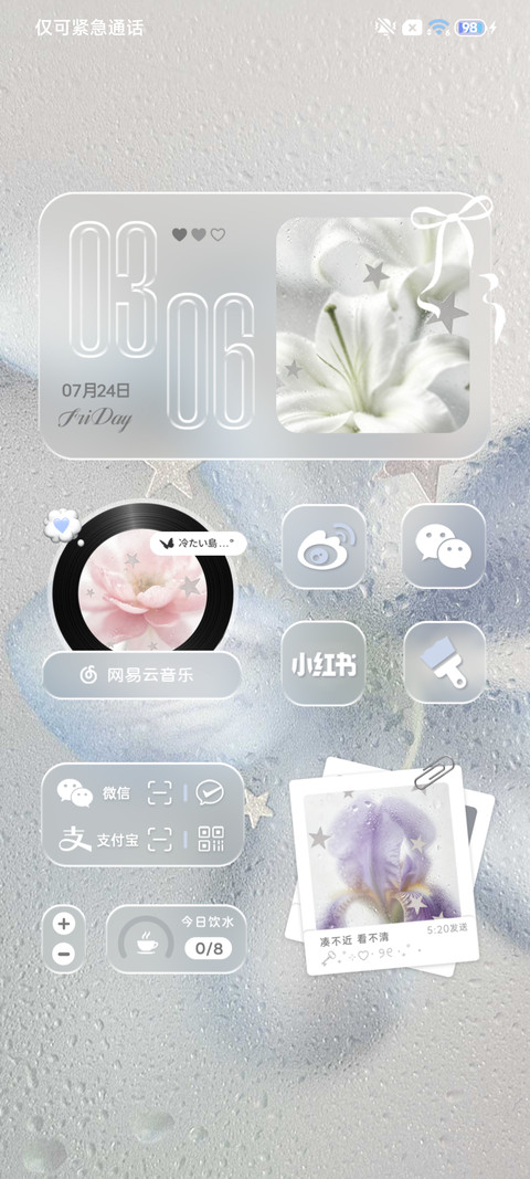 磨砂玻璃 潮湿花束 screenshot