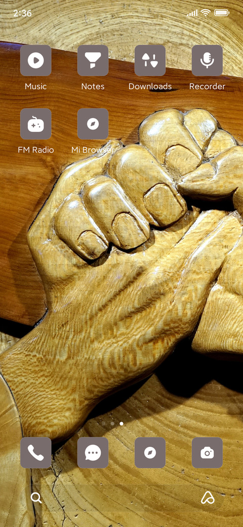 Wooden hand screenshot