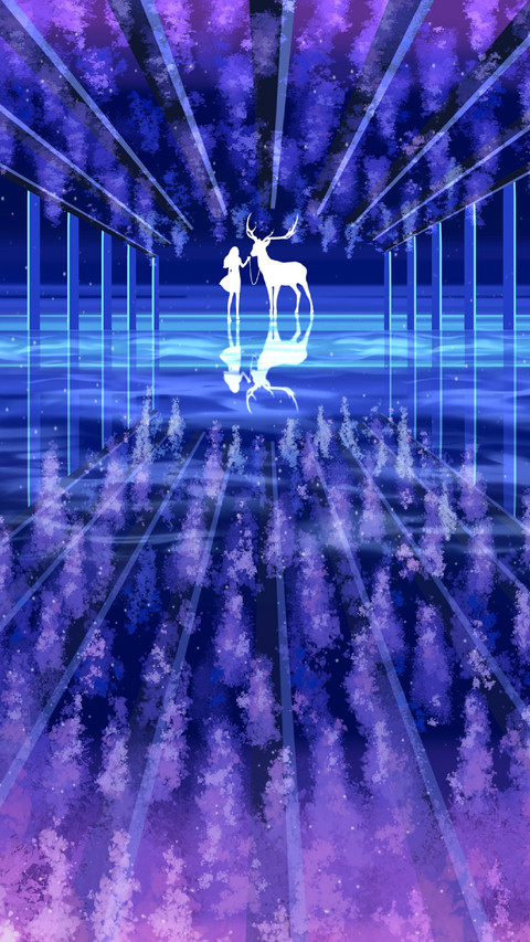 Girl And White Deer in The Forest screenshot