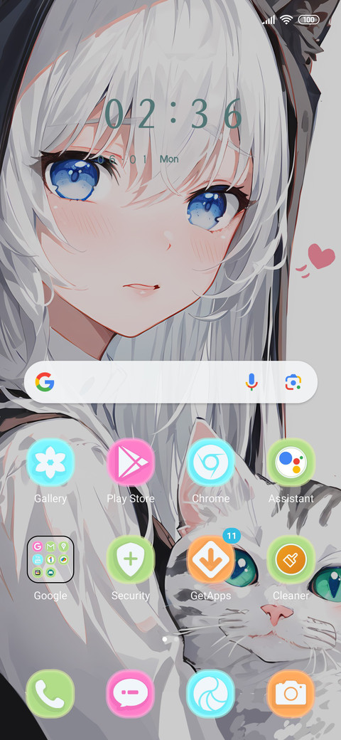 Girl and White Cat screenshot
