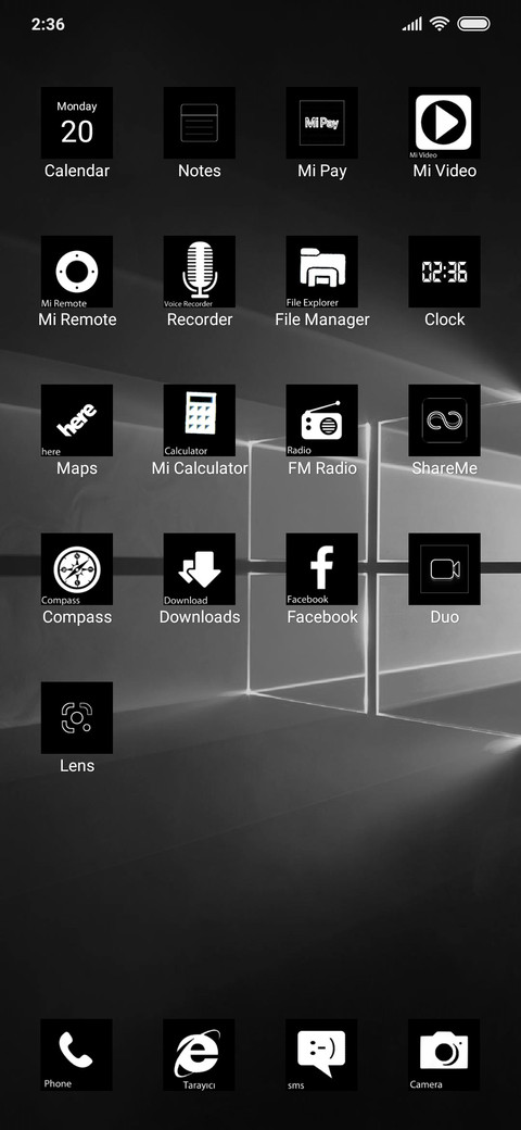 Black Windows 10 Mobile v10 screenshot