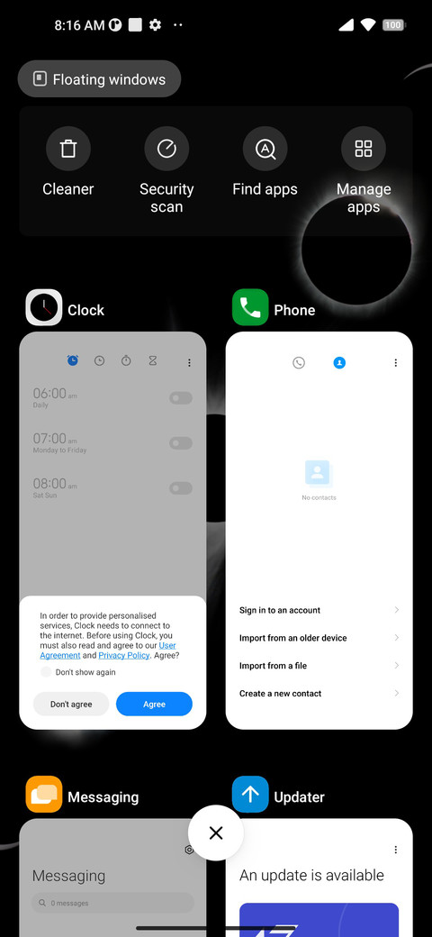 ELEMENTARY UI screenshot