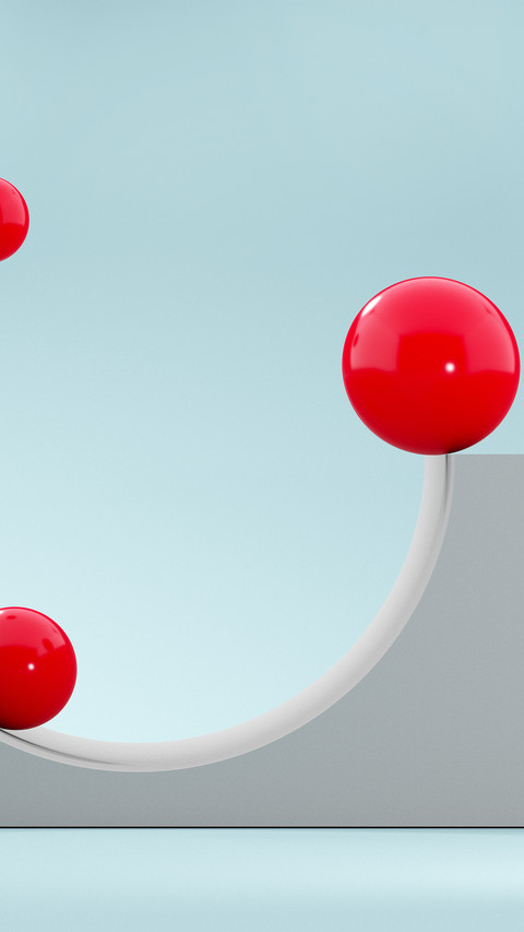 A red sphere moving on a circle screenshot
