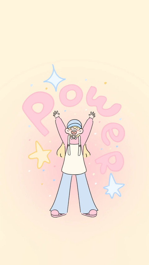 小女孩治愈插画壁纸-锐景创意 screenshot