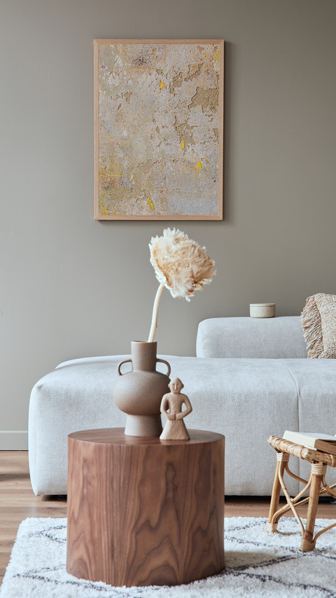 Stylish interior with design neutral modular sofa screenshot