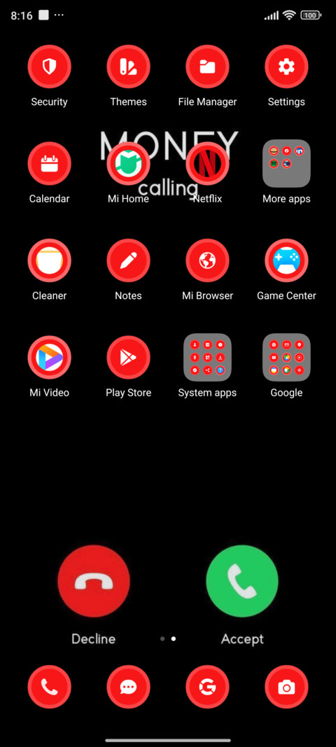 Calling screenshot