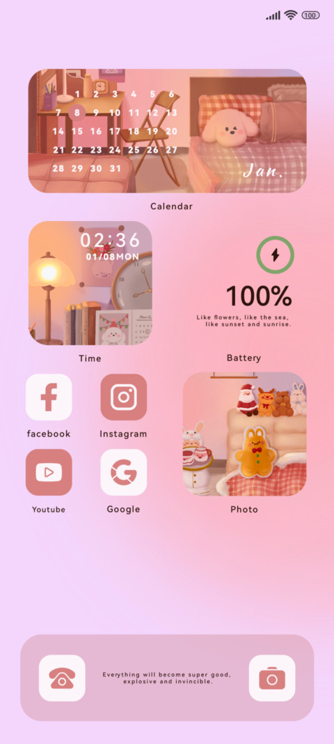 Minimalist Pink screenshot