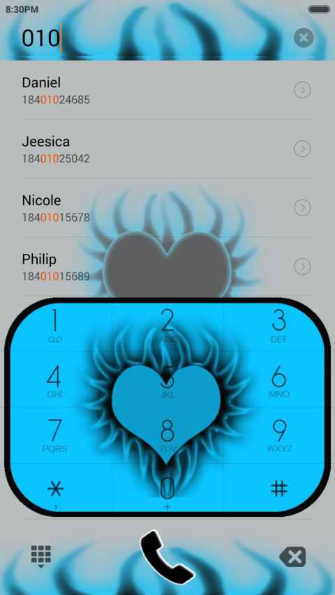  IN Blue Heart flame screenshot