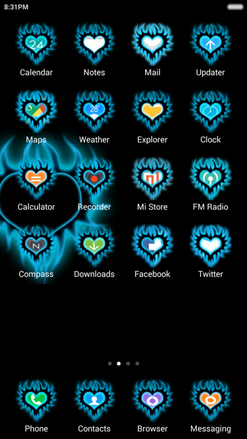  IN Blue Heart flame screenshot