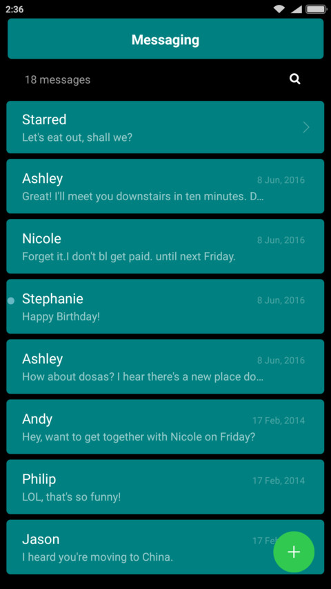 Black Teal UI screenshot