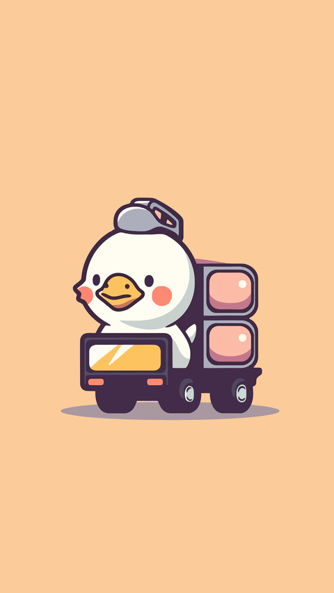 Illustration of a cute pet driving a car screenshot