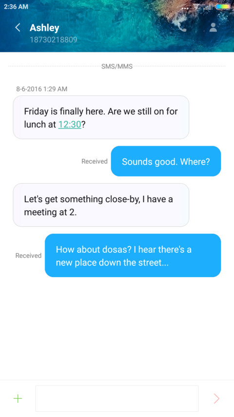 Water blue screenshot