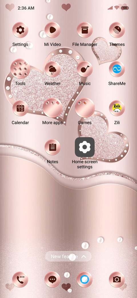 Pink hearts screenshot