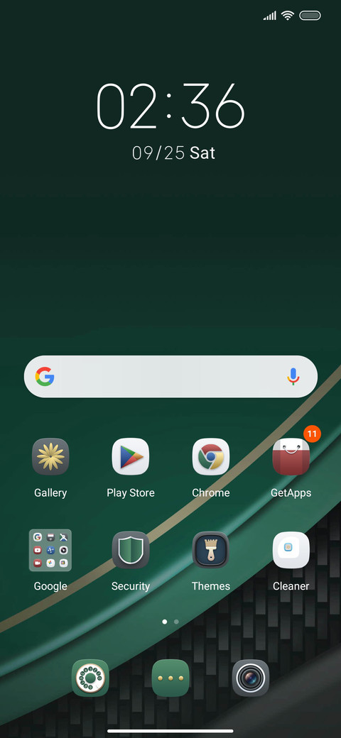 Bright green screenshot