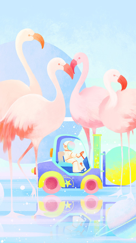 Forklift Collects Dream Illustrations of Small Astronauts screenshot