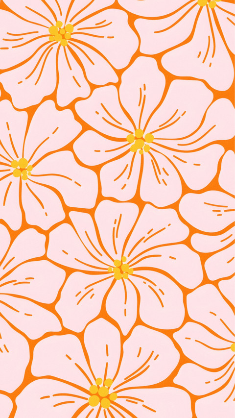 Orange Flat Flowers screenshot