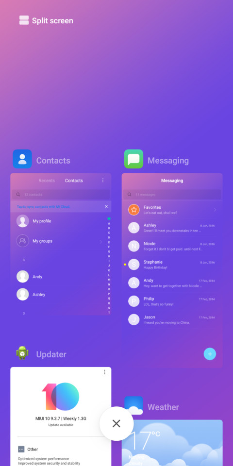 ColorOs UI screenshot