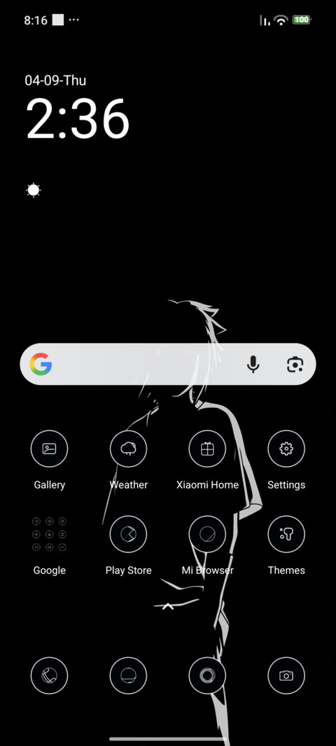 Black minimalist screenshot
