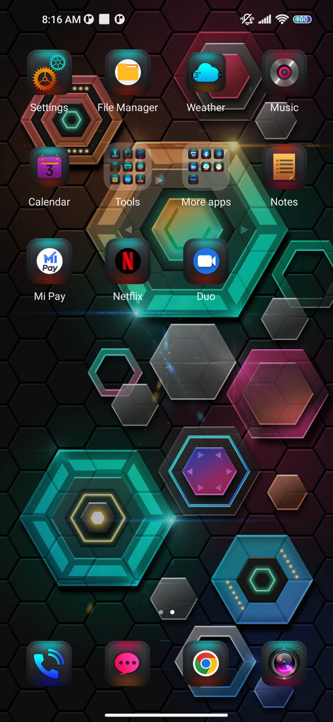 Colored hexagon screenshot